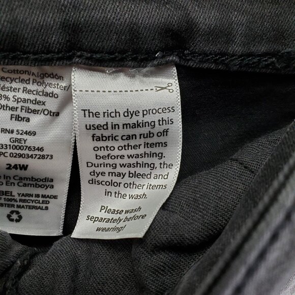 Terra & Sky Jeans Womens 24W Grey Skinny High Rise Stretch Denim *NWT* - Picture 6 of 14